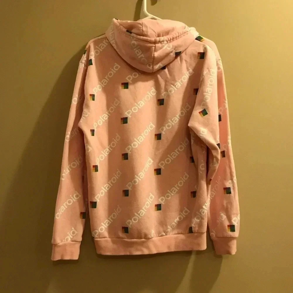 Polaroid Brand Women's Pink Logo Hoodie Sweatshirt Size Medium - Picture 5 of 9
